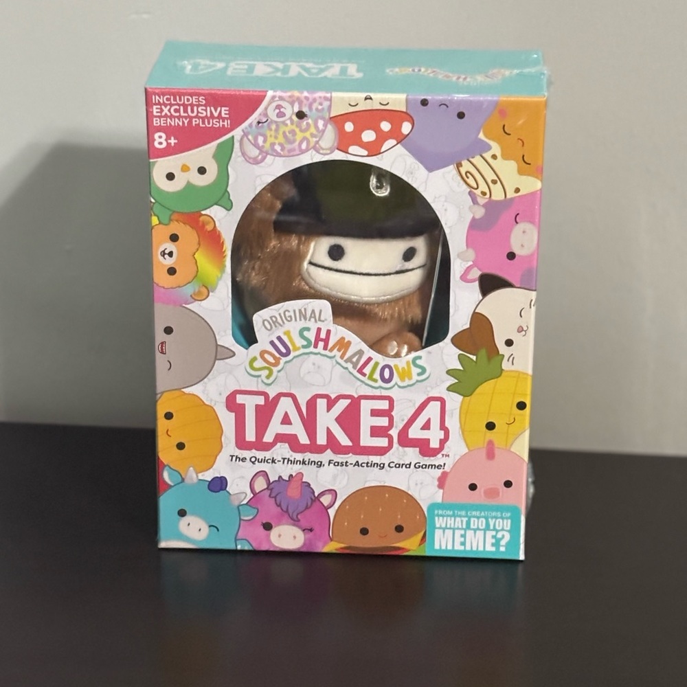 Sealed Take 4 Squishmallow Game with Exclusive Benny 3.5” Clip 👣
